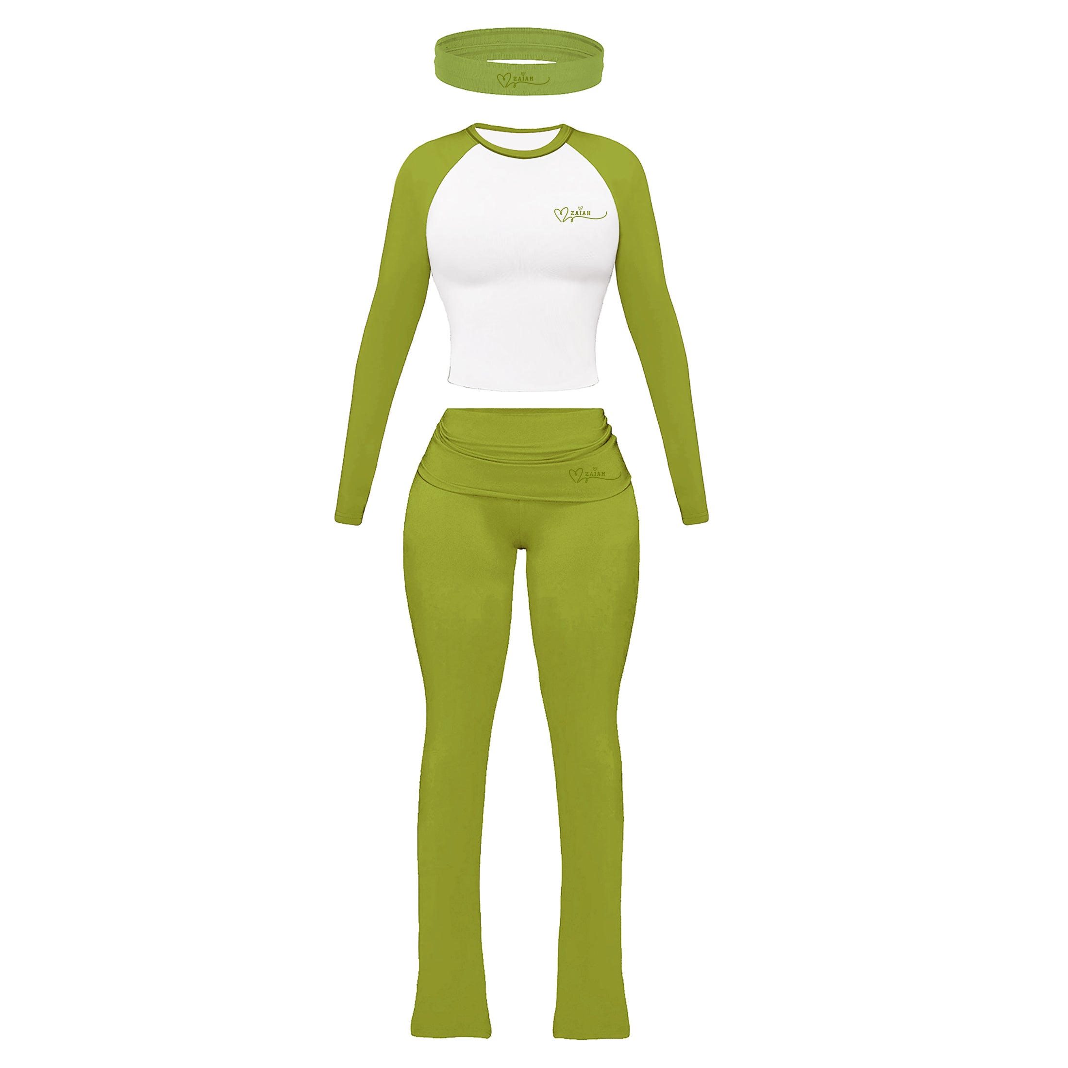 Green- Two Piece Set & Headband